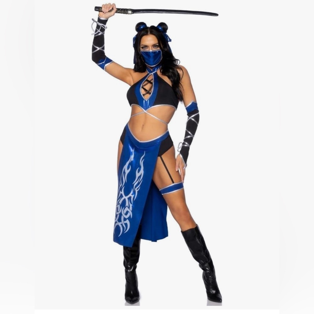 Blue Warrior Costume with LED Fans
